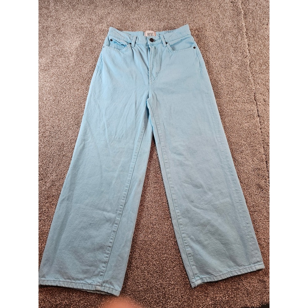 BDG Urban Outfitters High & Wide Leg Jeans‎ Light Blue Wash Denim Size 27